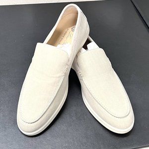 Loro Piana Summer Walk Linen w/ Suede Trim - Sand Color - New in box